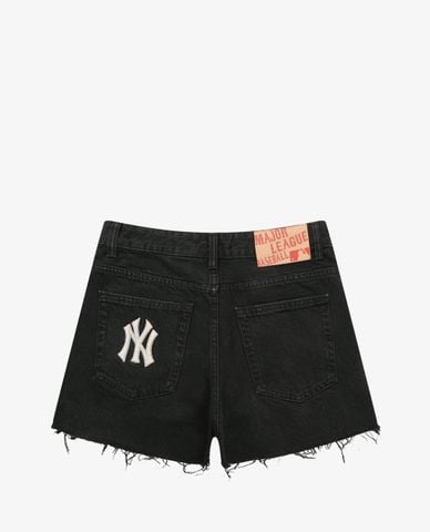  MLB - Quần shorts jeans nữ phối logo thời trang 
