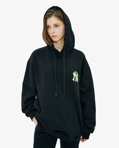  MLB - Áo hoodie tay dài phối mũ trùm phom suông thời trang 