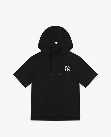  MLB - Áo hoodie tay ngắn phối mũ trùm Mega Logo 