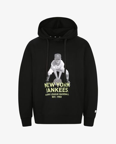  MLB - Áo hoodie tay dài phối mũ thời trang Front Painting 