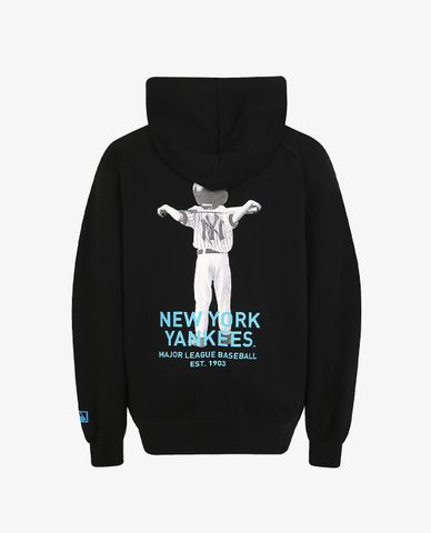  MLB - Áo hoodie tay dài phối mũ thời trang Back Painting 