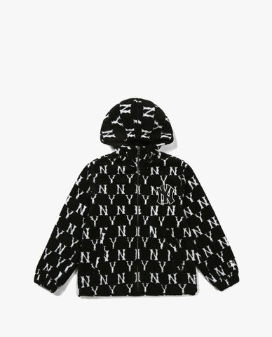  MLB - Áo khoác kiểu phối zip tay dài Monogram Wool Fleece 