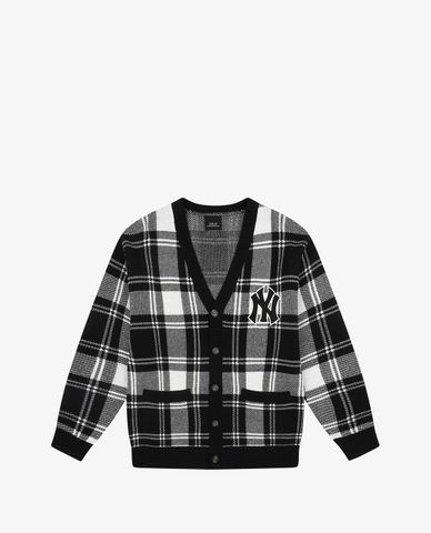  MLB - Áo khoác cardigan sọc caro Check Allover 
