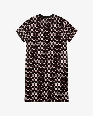  MLB - Đầm mini cổ tròn ngắn tay phom suông Monogram Allover 