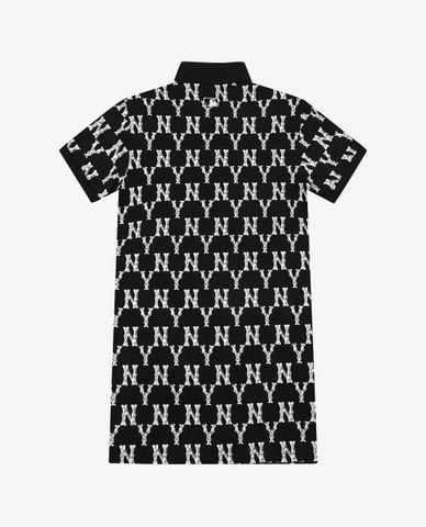  MLB - Đầm mini cổ bẻ ngắn tay Monogram All Over Collar 