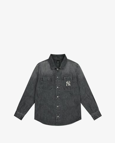  MLB - Áo sơ mi denim tay dài Big Logo 