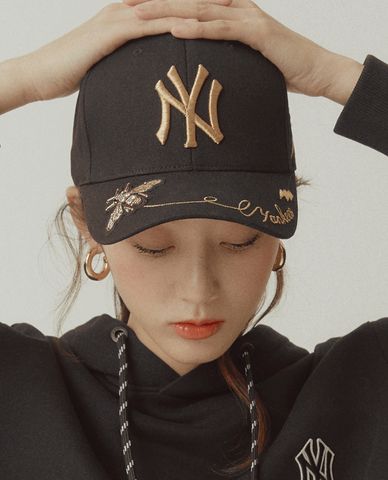  MLB - Nón bóng chày thời trang Gold Bee Structured 