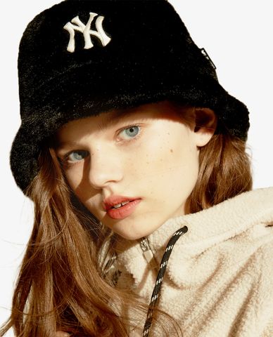  MLB - Nón bucket phối lông Fur New York Yankees 