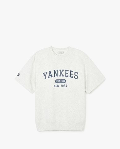  MLB - Áo thun unisex cổ tròn tay ngắn Varsity New York Yankees 