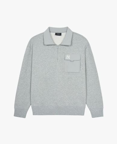  MLB - Áo sweatshirt nam cổ bẻ tay dài Basic Gorpcore 