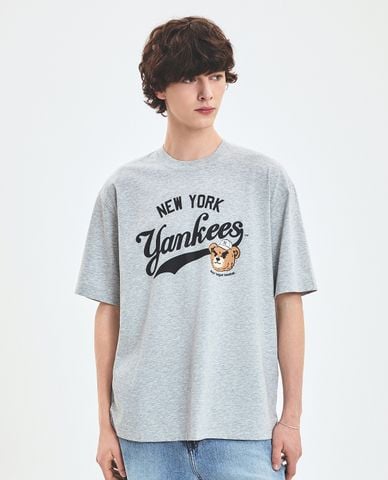  MLB - Áo thun unisex cổ tròn tay ngắn Letter Mega Bear 