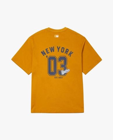  MLB - Áo thun unisex cổ tròn tay ngắn Varsity 