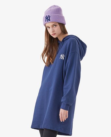  MLB - Đầm mini hoodie phối mũ trùm New York Yankees 