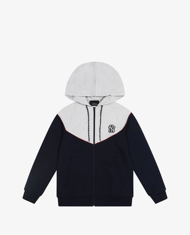  MLB - Áo hoodie tay dài phối zip Color Block Hybrid Training 