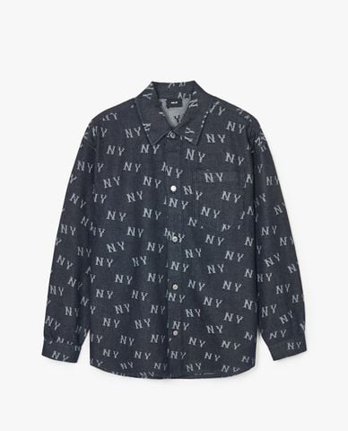  MLB - Áo sơ mi denim unisex Classic Monogram Jacquard 