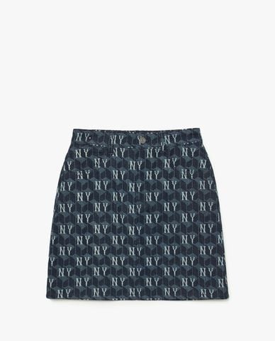  MLB - Chân váy denim chữ A phom mini thời trang 