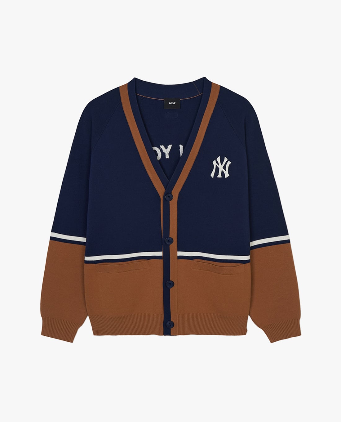 MLB - Áo khoác cardigan unisex cổ V tay dài Varsity New York Yankees