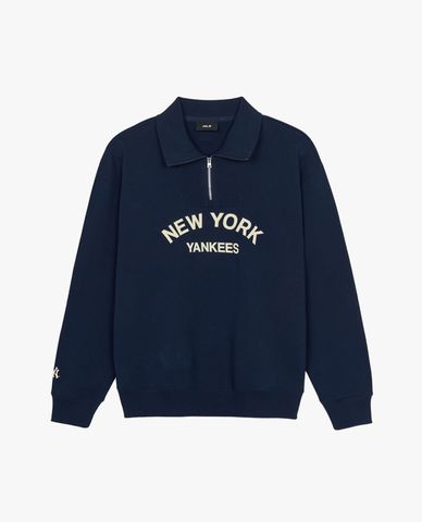  MLB - Áo sweatshirt unisex cổ bẻ tay dài Varsity Lettering 