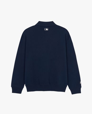  MLB - Áo sweatshirt unisex cổ bẻ tay dài Varsity Lettering 