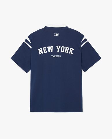  MLB - Áo polo unisex cổ bẻ tay ngắn Varsity Shoulder Color Overfit Kara 