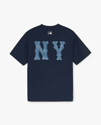  MLB - Áo thun unisex tay ngắn Basic Denimlike Coopers Overfit 