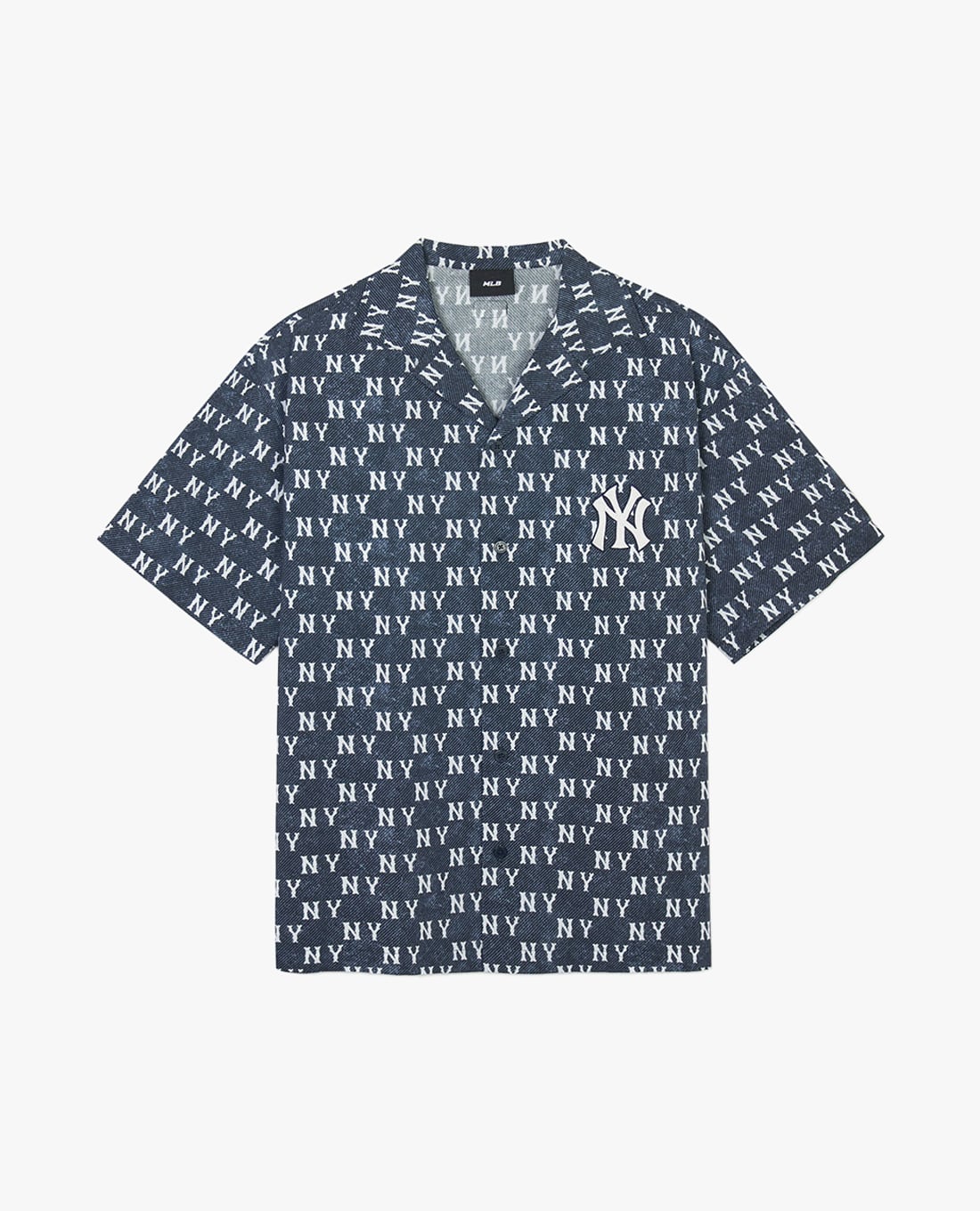 MLB - Áo sơ mi denim unisex cổ bẻ tay ngắn Like Classic Monogram