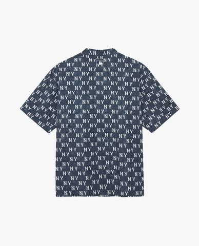  MLB - Áo sơ mi denim unisex cổ bẻ tay ngắn Like Classic Monogram 