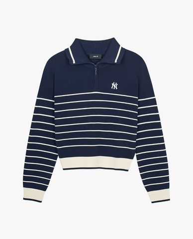  MLB - Áo sweatshirt nữ cổ bẻ tay dài Varsity 