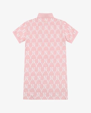  MLB - Đầm mini cổ bẻ ngắn tay Monogram All Over Collar 