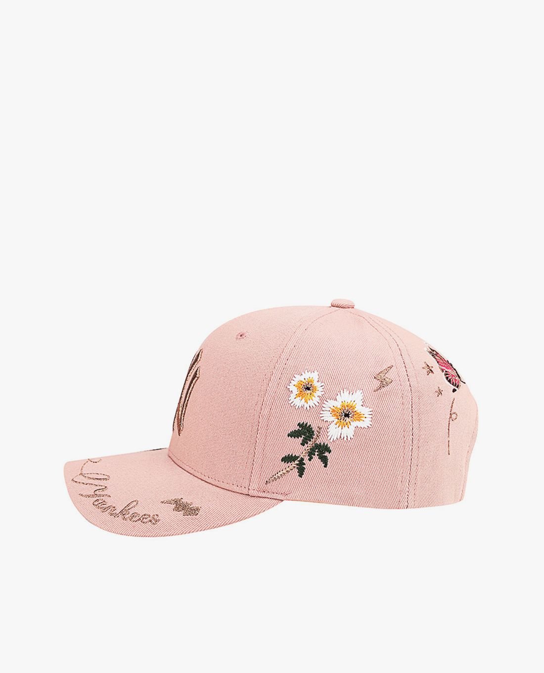 MLB NY Gold Bee Adjustable Cap New York Yankees Hat Pink #31 MLB NY Gold Bee Adjustable Cap New York Yankees Hat Pink