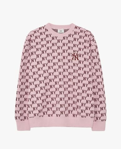  MLB - Áo sweatshirt unisex cổ tròn tay dài Classic Monogram Allover Jacquard 