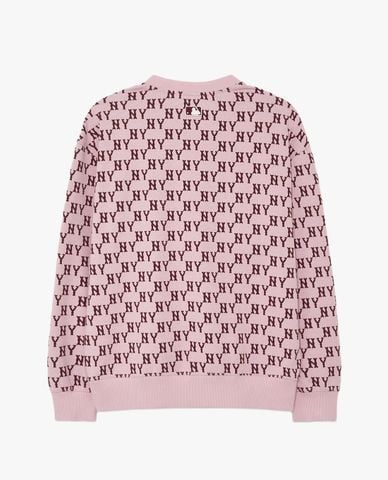  MLB - Áo sweatshirt unisex cổ tròn tay dài Classic Monogram Allover Jacquard 