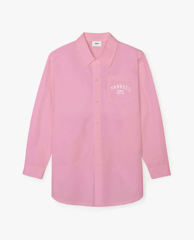  MLB - Áo sơ mi nữ cổ bẻ tay dài Varsity 