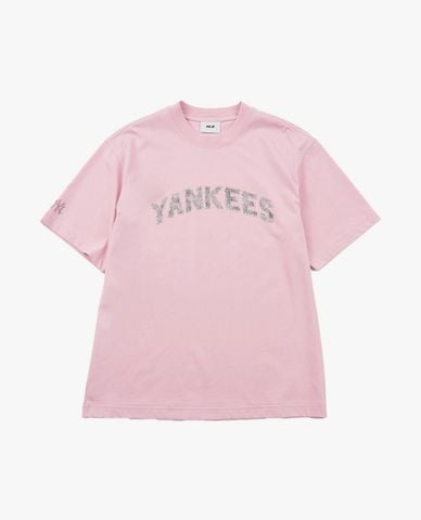  MLB - Áo thun unisex Denim Like Lettering Monogram 