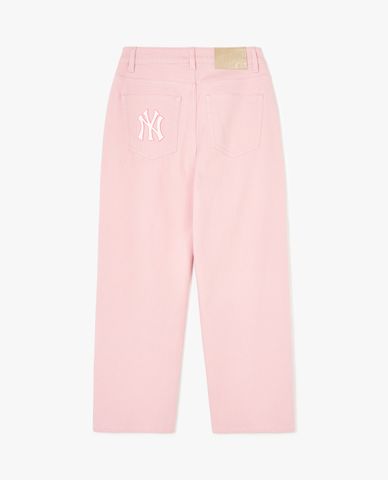  MLB - Quần jeans nữ ống rộng thời trang 