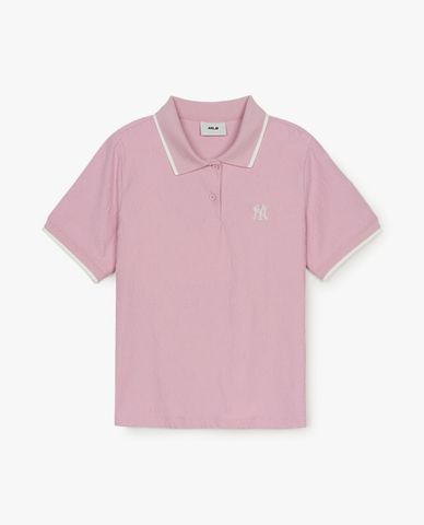  MLB - Áo polo nữ tay ngắn Dia Monogram Tonal Jacquard 