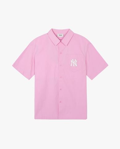  MLB - Áo sơ mi unisex cổ bẻ tay ngắn Varsity New York Yankees 