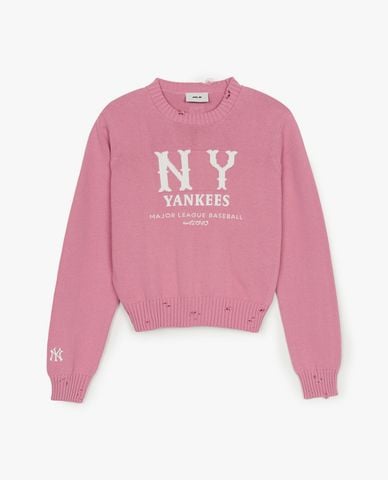  MLB - Áo dệt kim nữ cổ tròn tay dài Basic Vintage Coopers 