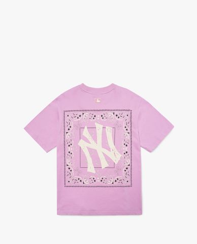  MLB - Áo thun unisex cổ tròn tay ngắn Paisley Back Logo 