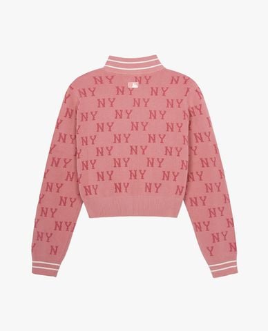  MLB - Áo khoác cardigan unisex cổ tròn tay dài Monogram 