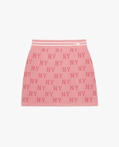  MLB - Chân váy chữ A mini dệt kim Monogram 