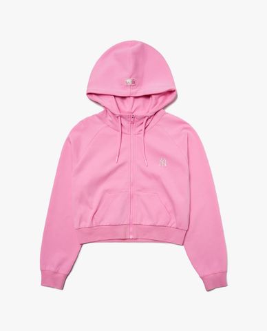  MLB - Áo hoodie tay dài phối zip dáng lửng Basic Sports Tech Training 