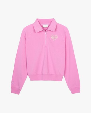  MLB - Áo sweatshirt nữ cổ bẻ tay dài New York Yankees 