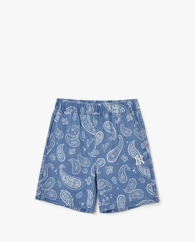  MLB - Quần shorts jeans nam lưng thun thời trang 