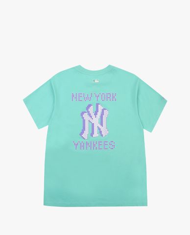  MLB - Áo thun cổ tròn ngắn tay PLAY Back Pixel Logo 