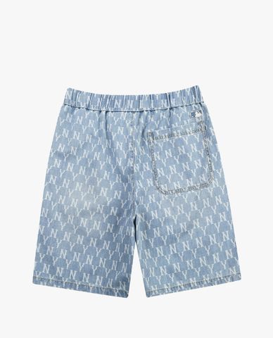  MLB - Quần shorts jeans Monogram Print Denim 