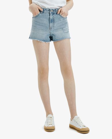  MLB - Quần short nữ rách gấu Denim 