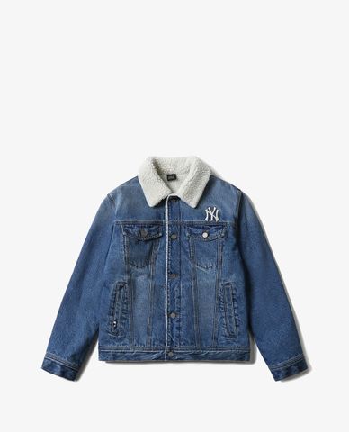 MLB - Áo khoác denim phối lông Big Logo 