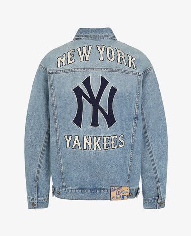  MLB - Áo khoác denim thời trang Logo 