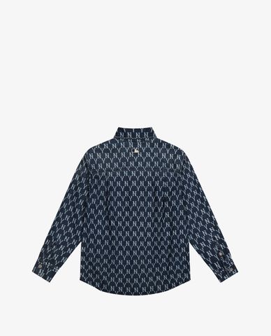  MLB - Áo sơ mi denim tay dài Monogram 